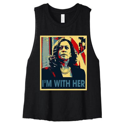 IM With Her Kamala Vote For 2024 President Kamala Harris Women's Racerback Cropped Tank