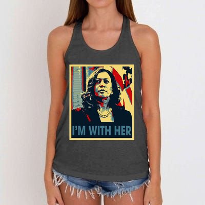 IM With Her Kamala Vote For 2024 President Kamala Harris Women's Knotted Racerback Tank