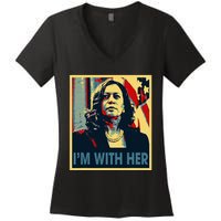 IM With Her Kamala Vote For 2024 President Kamala Harris Women's V-Neck T-Shirt