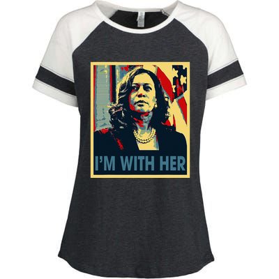 IM With Her Kamala Vote For 2024 President Kamala Harris Enza Ladies Jersey Colorblock Tee