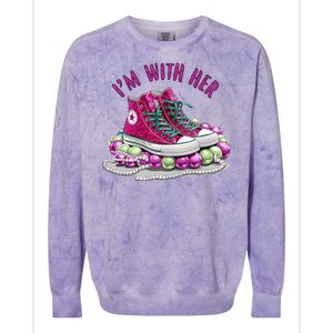 Im With Her Chucks And Pearls Kamala Harris Colorblast Crewneck Sweatshirt