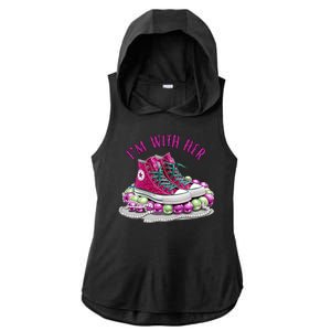 Im With Her Chucks And Pearls Kamala Harris Ladies PosiCharge Tri-Blend Wicking Draft Hoodie Tank