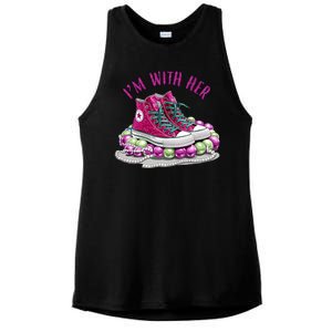 Im With Her Chucks And Pearls Kamala Harris Ladies PosiCharge Tri-Blend Wicking Tank