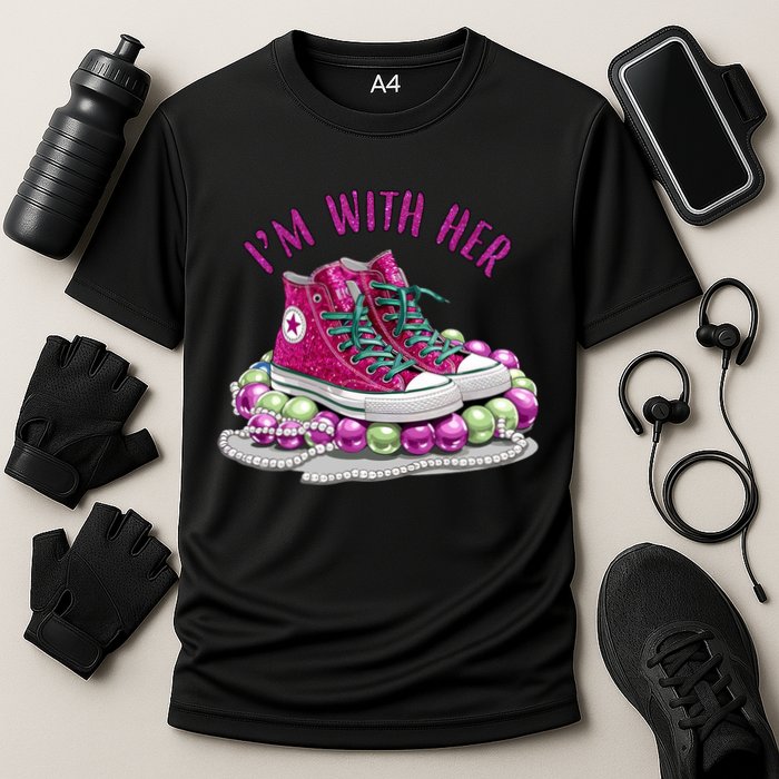 Im With Her Chucks And Pearls Kamala Harris Cooling Performance Crew T-Shirt