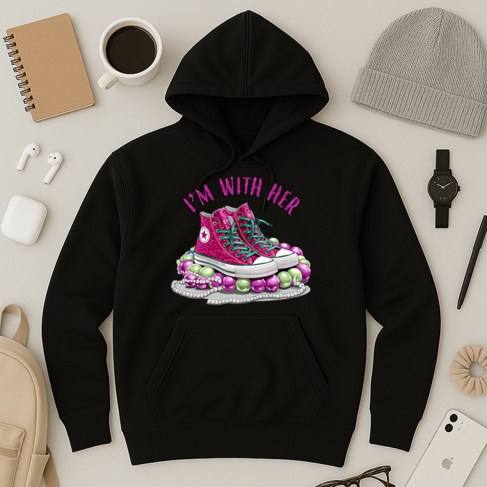 Im With Her Chucks And Pearls Kamala Harris Hoodie