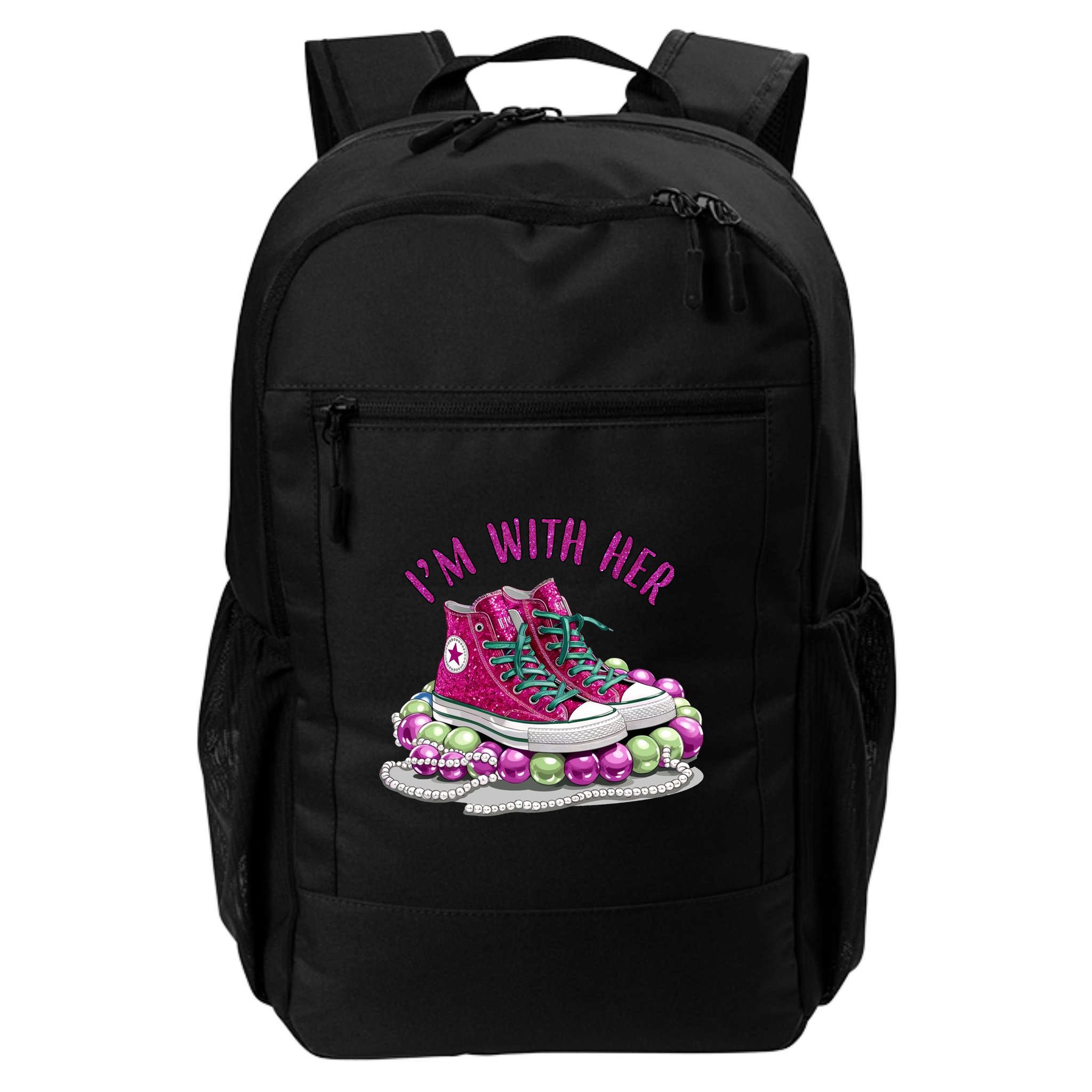 Im With Her Chucks And Pearls Kamala Harris Backpack
