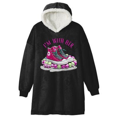 Im With Her Chucks And Pearls Kamala Harris Hooded Wearable Blanket
