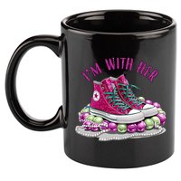 Im With Her Chucks And Pearls Kamala Harris 11oz C Handle Ceramic Mug