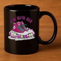 Im With Her Chucks And Pearls Kamala Harris 11oz C Handle Ceramic Mug
