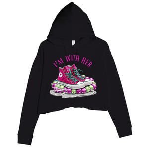 Im With Her Chucks And Pearls Kamala Harris Crop Fleece Hoodie