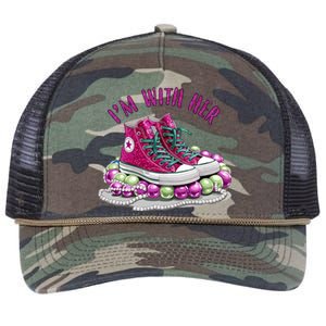 Im With Her Chucks And Pearls Kamala Harris Retro Rope Trucker Hat Cap