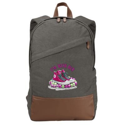 Im With Her Chucks And Pearls Kamala Harris Cotton Canvas Backpack