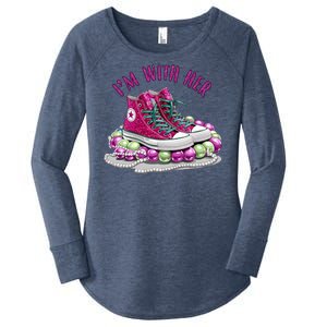 Im With Her Chucks And Pearls Kamala Harris Women's Perfect Tri Tunic Long Sleeve Shirt