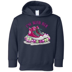 Im With Her Chucks And Pearls Kamala Harris Toddler Hoodie