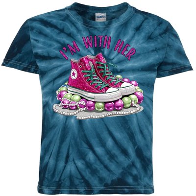 Im With Her Chucks And Pearls Kamala Harris Kids Tie-Dye T-Shirt