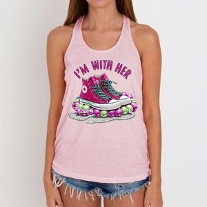 Im With Her Chucks And Pearls Kamala Harris Women's Knotted Racerback Tank