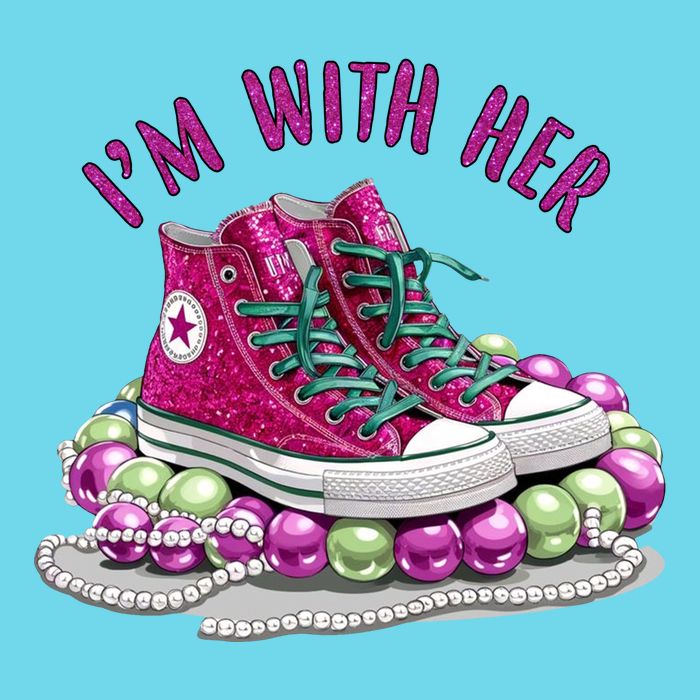 Im With Her Chucks And Pearls Kamala Harris Premium T-Shirt