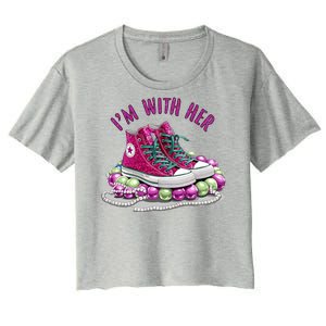 Im With Her Chucks And Pearls Kamala Harris Women's Crop Top Tee