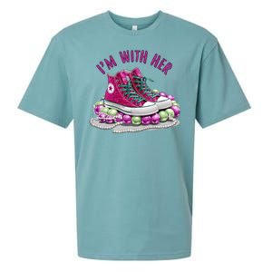 Im With Her Chucks And Pearls Kamala Harris Sueded Cloud Jersey T-Shirt