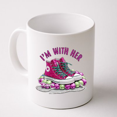 Im With Her Chucks And Pearls Kamala Harris Coffee Mug