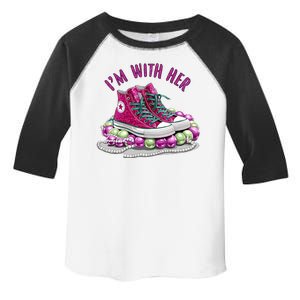 Im With Her Chucks And Pearls Kamala Harris Toddler Fine Jersey T-Shirt