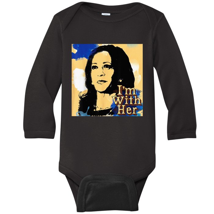 IM With Her Kamala Vote For 2024 President Kamalaharris Baby Long Sleeve Bodysuit