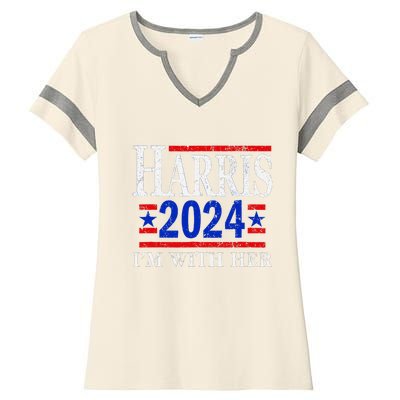 IM With Her Kamala Vote For 2024 President Kamala Harris Ladies Halftime Notch Neck Tee