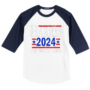 IM With Her Kamala Vote For 2024 President Kamala Harris Baseball Sleeve Shirt