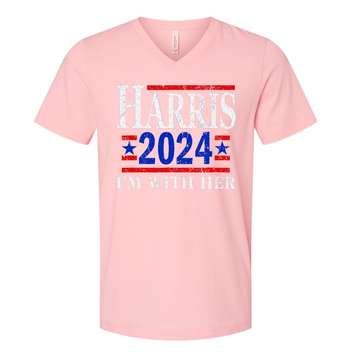 IM With Her Kamala Vote For 2024 President Kamala Harris V-Neck T-Shirt