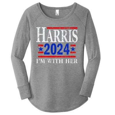 IM With Her Kamala Vote For 2024 President Kamala Harris Women's Perfect Tri Tunic Long Sleeve Shirt