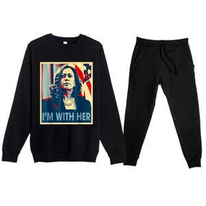 IM With Her Kamala Vote For 2024 President Kamalaharris Premium Crewneck Sweatsuit Set