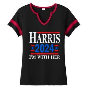 Im With Her Kamala Vote For 2024 President Kamalaharris Ladies Halftime Notch Neck Tee