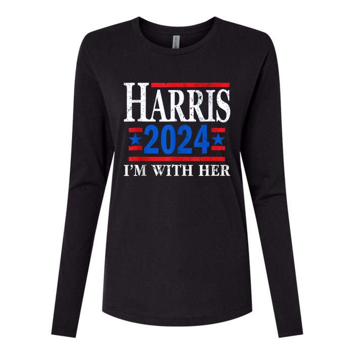 Im With Her Kamala Vote For 2024 President Kamalaharris Womens Cotton Relaxed Long Sleeve T-Shirt