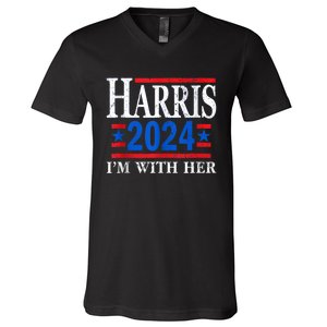 Im With Her Kamala Vote For 2024 President Kamalaharris V-Neck T-Shirt