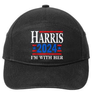 Im With Her Kamala Vote For 2024 President Kamalaharris 7-Panel Snapback Hat