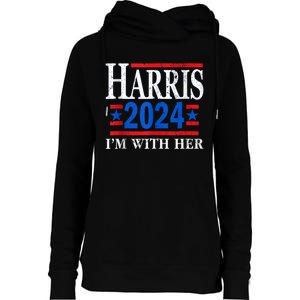 Im With Her Kamala Vote For 2024 President Kamalaharris Womens Funnel Neck Pullover Hood