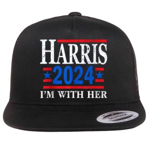 Im With Her Kamala Vote For 2024 President Kamalaharris Flat Bill Trucker Hat