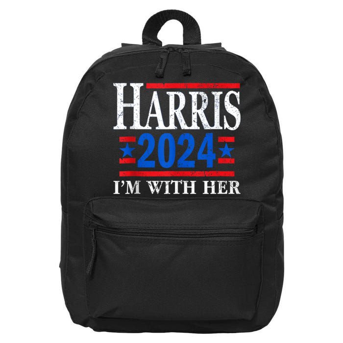 Im With Her Kamala Vote For 2024 President Kamalaharris 16 in Basic Backpack