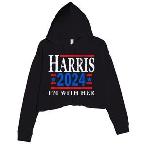 Im With Her Kamala Vote For 2024 President Kamalaharris Crop Fleece Hoodie