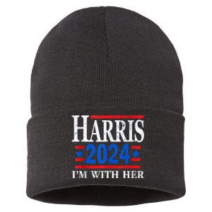 Im With Her Kamala Vote For 2024 President Kamalaharris Sustainable Knit Beanie