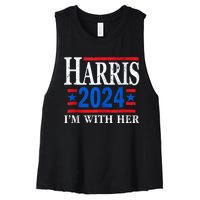 Im With Her Kamala Vote For 2024 President Kamalaharris Women's Racerback Cropped Tank