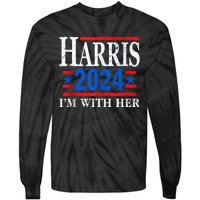 Im With Her Kamala Vote For 2024 President Kamalaharris Tie-Dye Long Sleeve Shirt