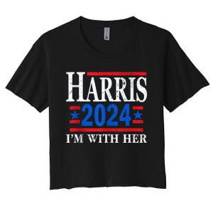 Im With Her Kamala Vote For 2024 President Kamalaharris Women's Crop Top Tee