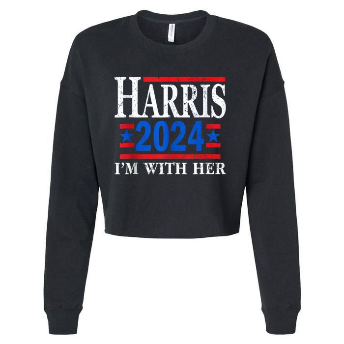 Im With Her Kamala Vote For 2024 President Kamalaharris Cropped Pullover Crew