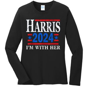 Im With Her Kamala Vote For 2024 President Kamalaharris Ladies Long Sleeve Shirt