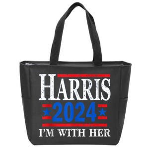 Im With Her Kamala Vote For 2024 President Kamalaharris Zip Tote Bag