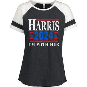 Im With Her Kamala Vote For 2024 President Kamalaharris Enza Ladies Jersey Colorblock Tee