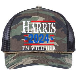 Im With Her Kamala Vote For 2024 President Kamalaharris Retro Rope Trucker Hat Cap