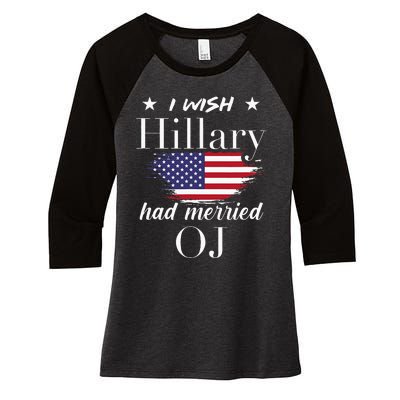 I Wish Hillary Women's Tri-Blend 3/4-Sleeve Raglan Shirt