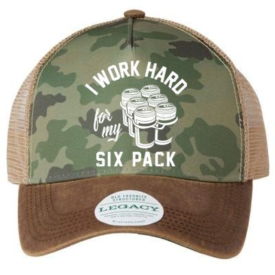 I Work Hard For My Six Pack Funny Beer Meme Legacy Tie Dye Trucker Hat